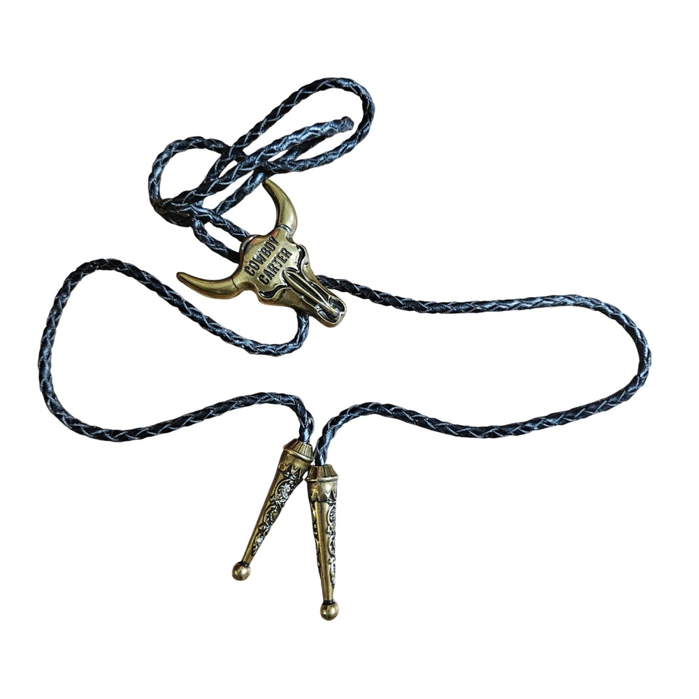 Beyonce Cowboy Carter Tour 2025 Bolo Tie Brass Bull Skull Braided Western